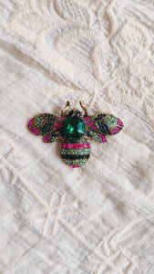 Brooch Green Bee